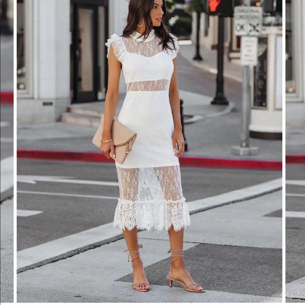 Brand new sheer midi dress